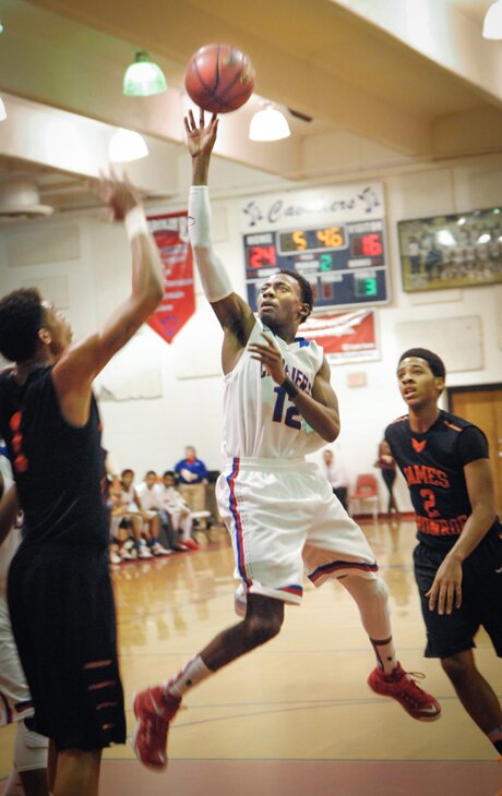 Vondell Green leaps for the ball.