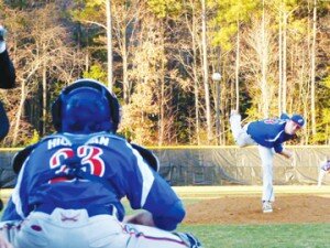 Matt Carter pitches to Ryan Hickman