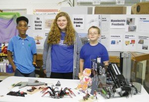Amir White, Becky Button and John Button displayed some of their projects at the recent Caroline County Agricultural Fair. 