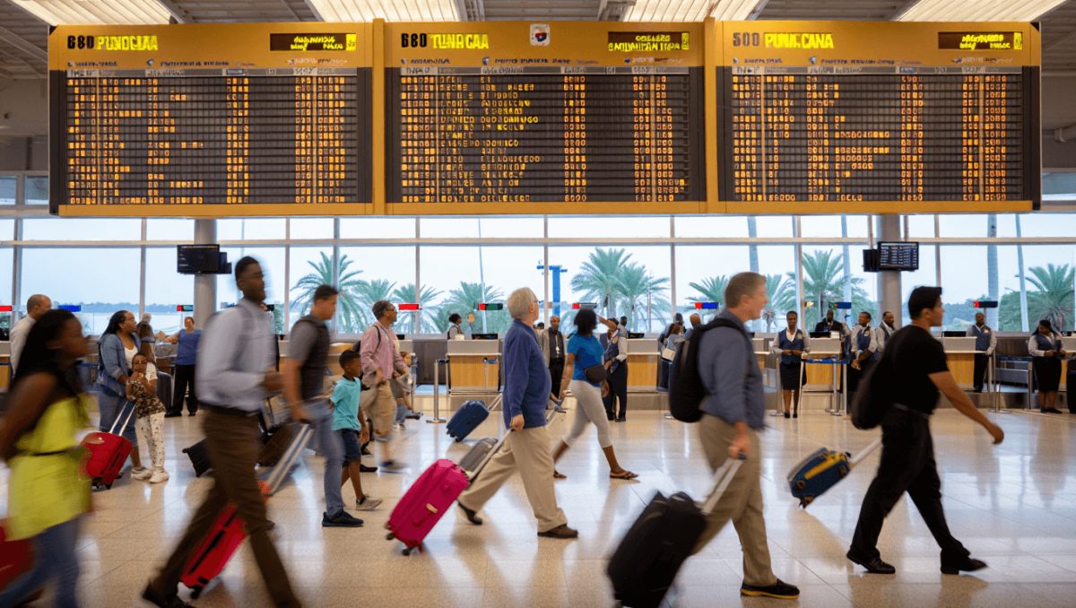 People walking on beach in Punta Cana, Dominican Republic