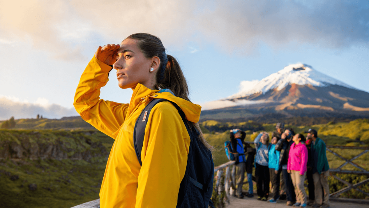 Aerial view of Salinas, Ecuador coastline