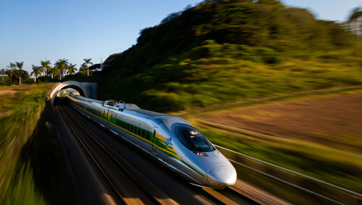 Woman waiting for bullet train