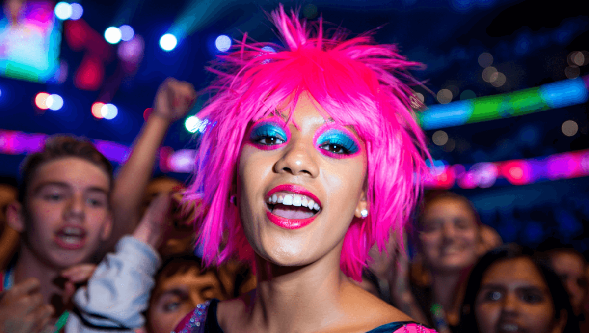 Doja Cat goes full Cyndi Lauper in a wild pink wig and neon makeup for Tour Ma Vie performance