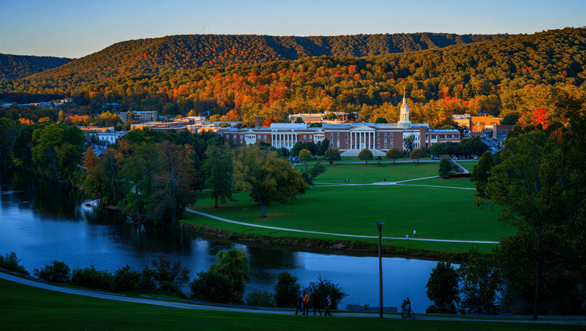 Rome, Georgia, USA downtown historic cityscape at twilight.