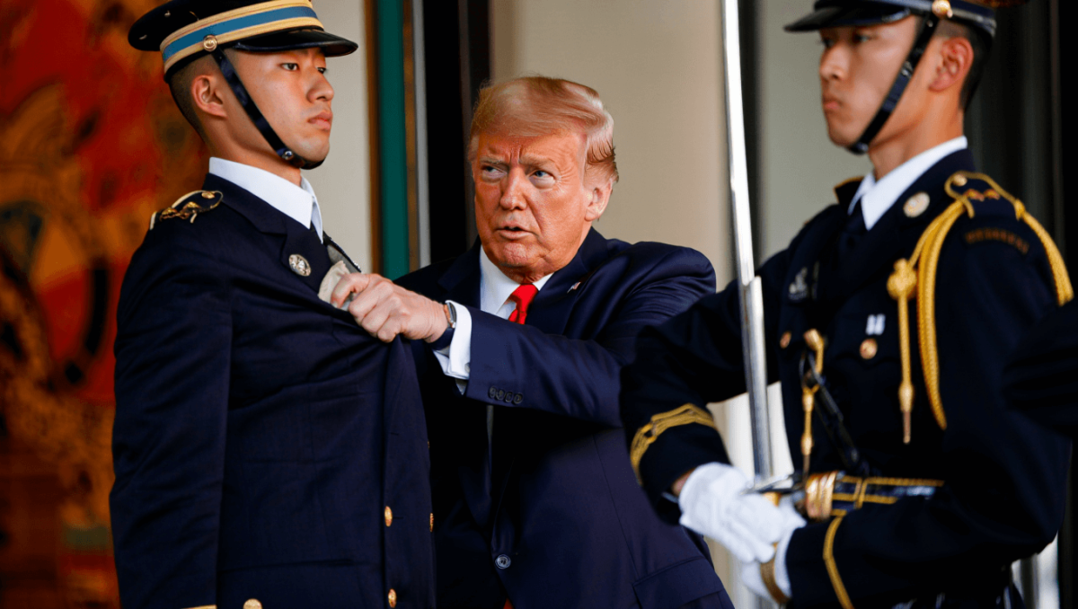 This Video Of President Trump Trying To Walk Around The Japanese Guard Has People Noticing...A Few Very Interesting Things