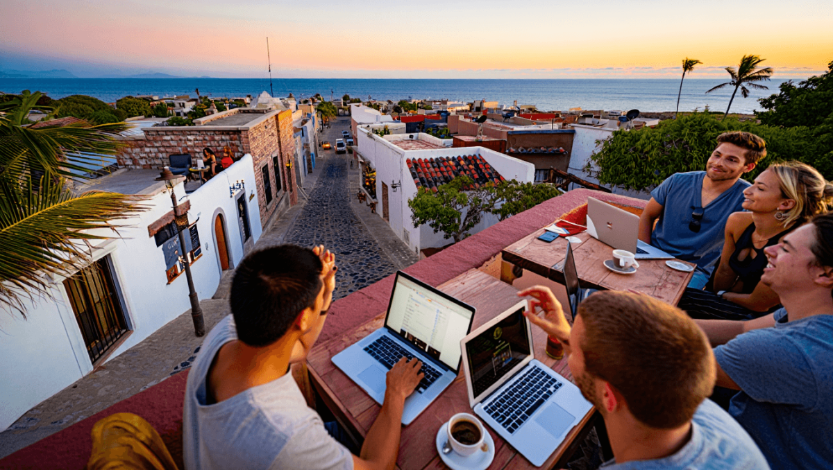 A Scenic Street In Todos Santos In Baja California Sur, Mexico