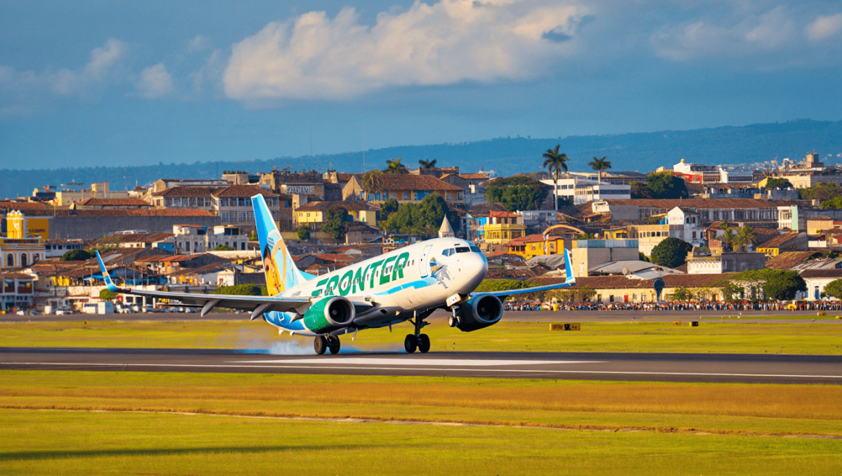 Mountain view from historic plaza in Antigua, Guatamala