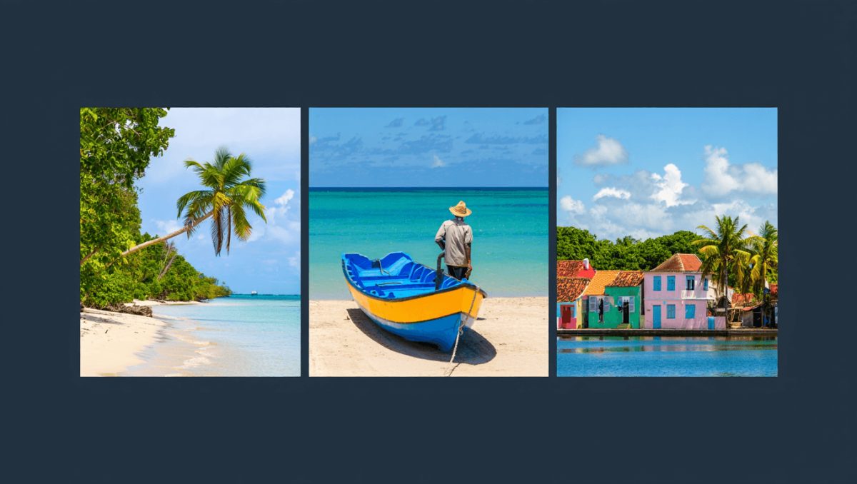 Aerial View Of A Caribbean Beach In La Romana, Dominican Republic
