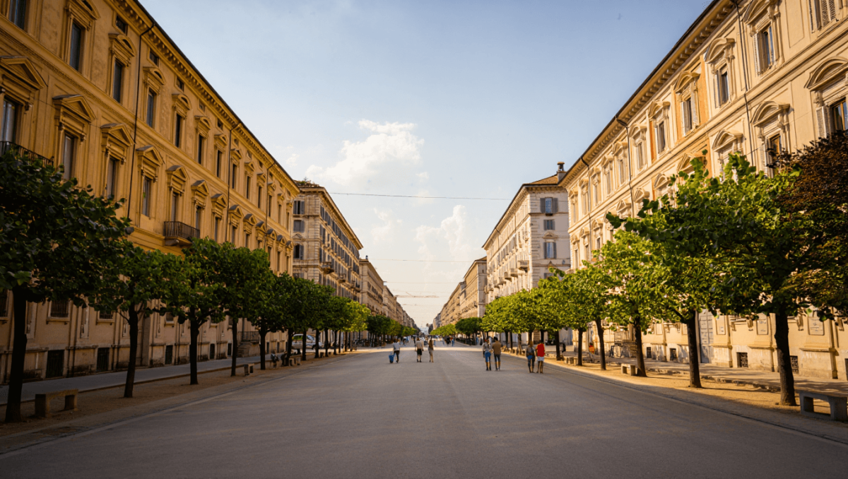 Panoramic View Of Turin, Italy With Its Famous Spire