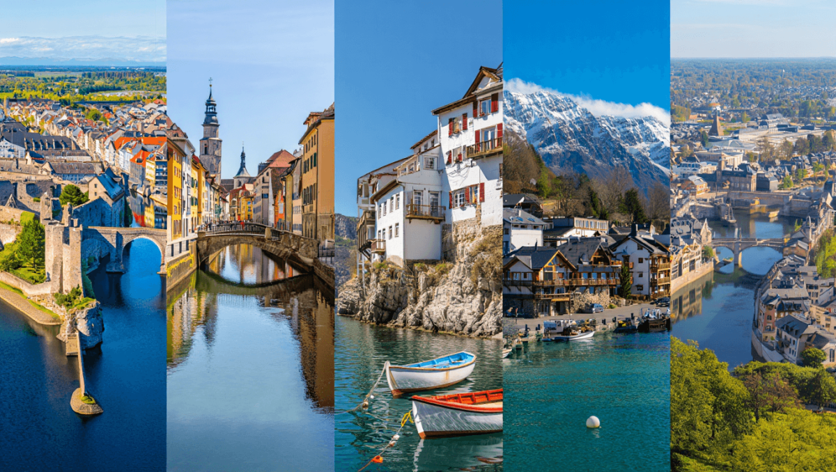 Old town of Carcassonne and pont vieux in France