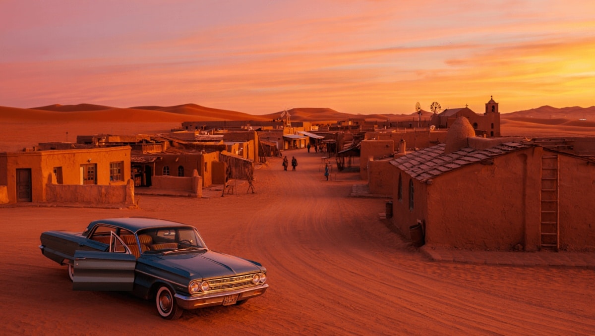 A horse carriage for hire with tourists in the colorful Bavarian themed village of Leavenworth.