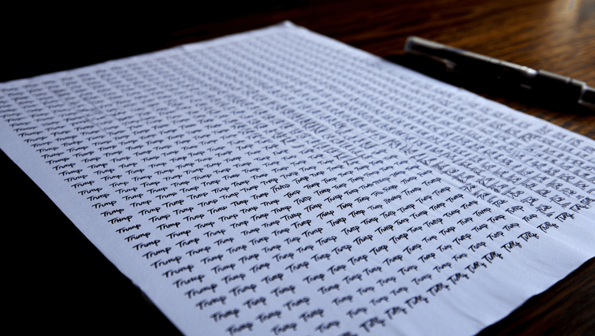 I Tried Writing Trump's Name 1 Million Times To Help You Visualize How Often His Name Allegedly Appears In The Epstein Files