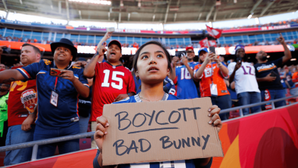 This Woman Trying To Boycott Bad Bunny While Standing In The Super Bowl Crowd Is The Most Embarrassing Thing I've Seen All Week