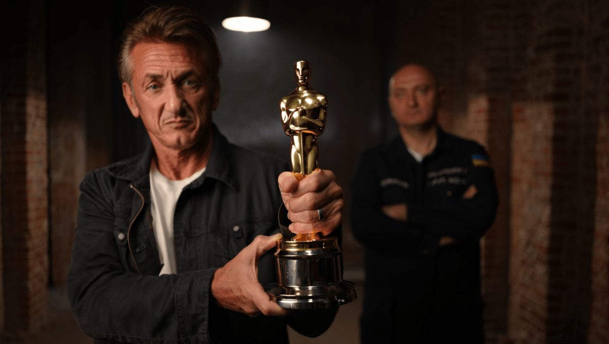 Sean Penn awarded ‘Oscar’ forged from war-damaged train in Ukraine— after skipping ceremony