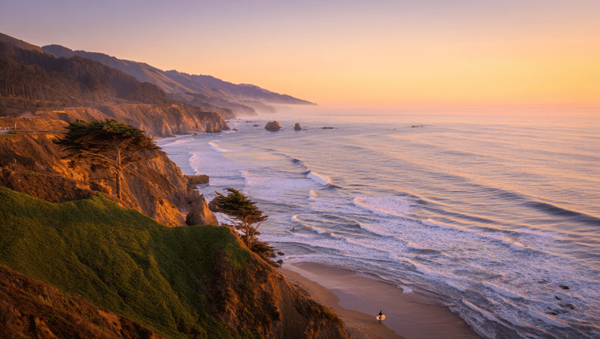An old orange San Francisco cable car