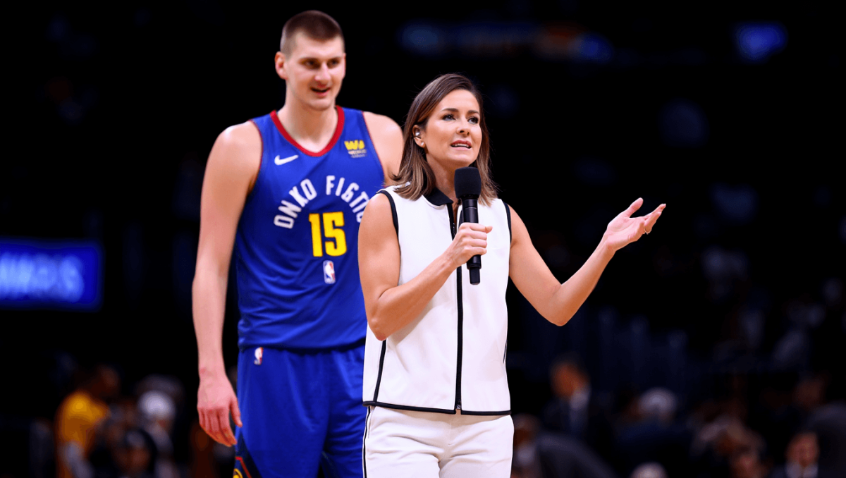 ; Denver Nuggets center Nikola Jokic (15) reacts against the Phoenix Suns in the second half at Mortgage Matchup Center.