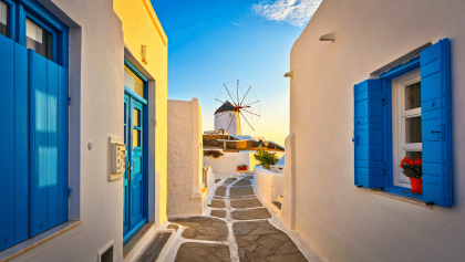 Whitewashed townscape of Sidi Bou Said, Tunisia