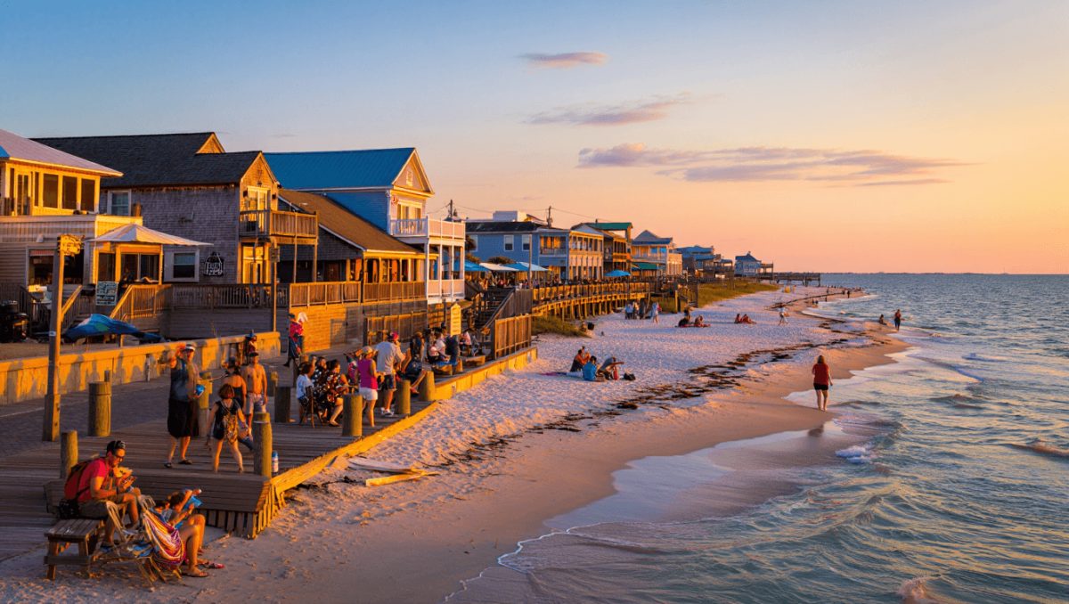 White sand beach in Bay St. Louis, MS
