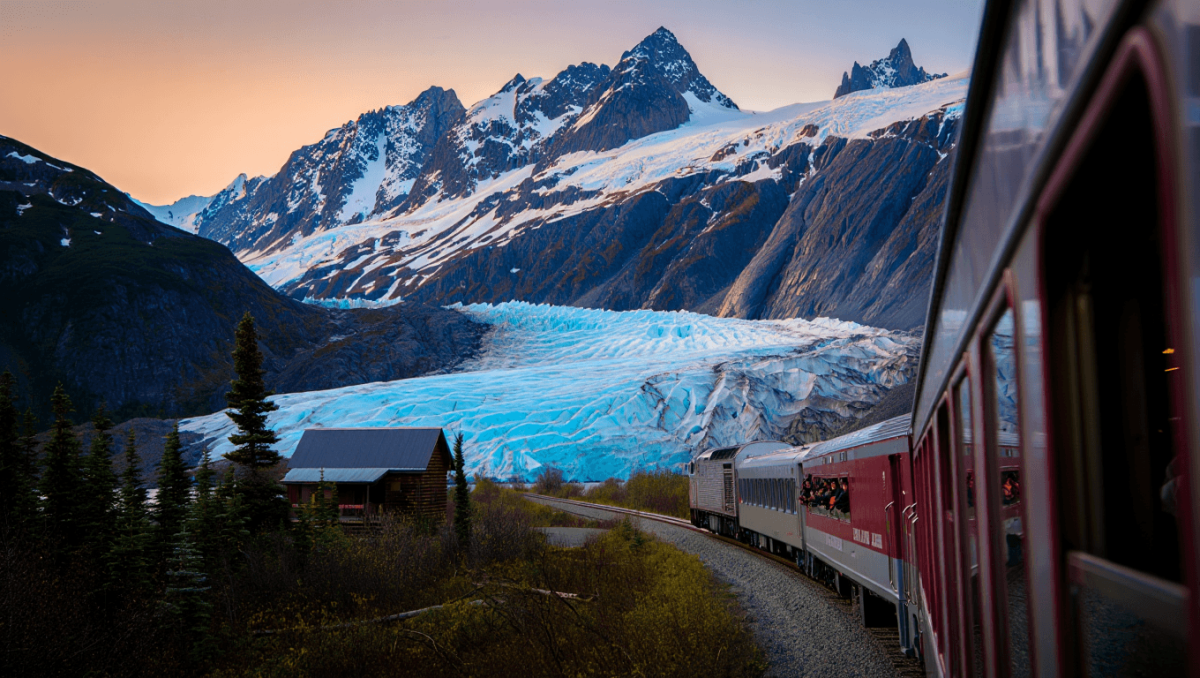 Train in Alaskan wilderness