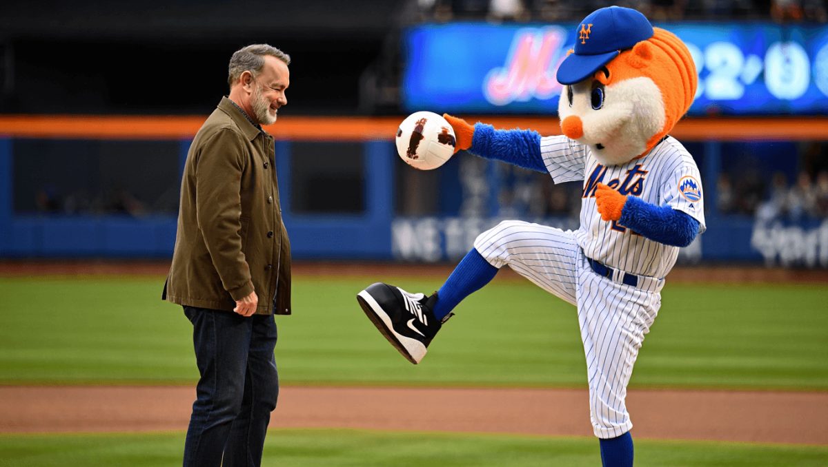 Tom Hanks has epic interaction with Mr. Met dressed up as his ‘Cast Away’ co-star at MLB game
