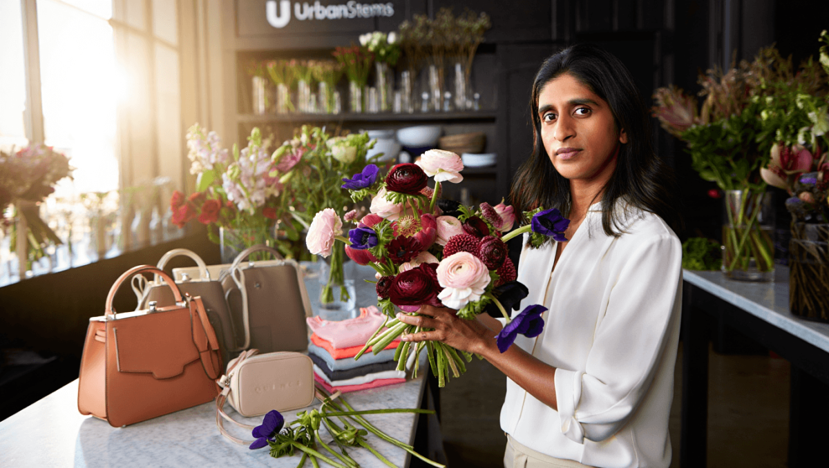 UrbanStems CEO Meenakshi Lala fills her cart with handbags, Quince basics and unexpected florals