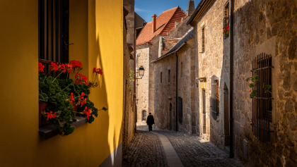 Vibrant town square in Visby, Sweden