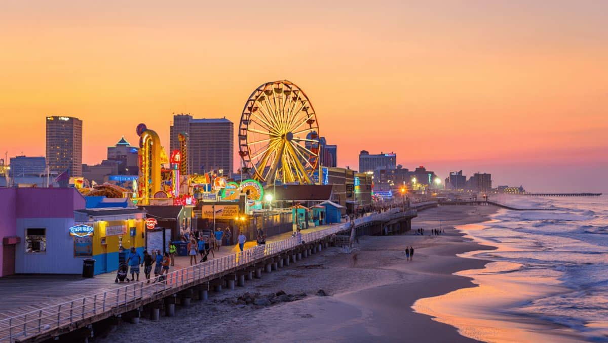 Atlantic City boardwalk on nice day