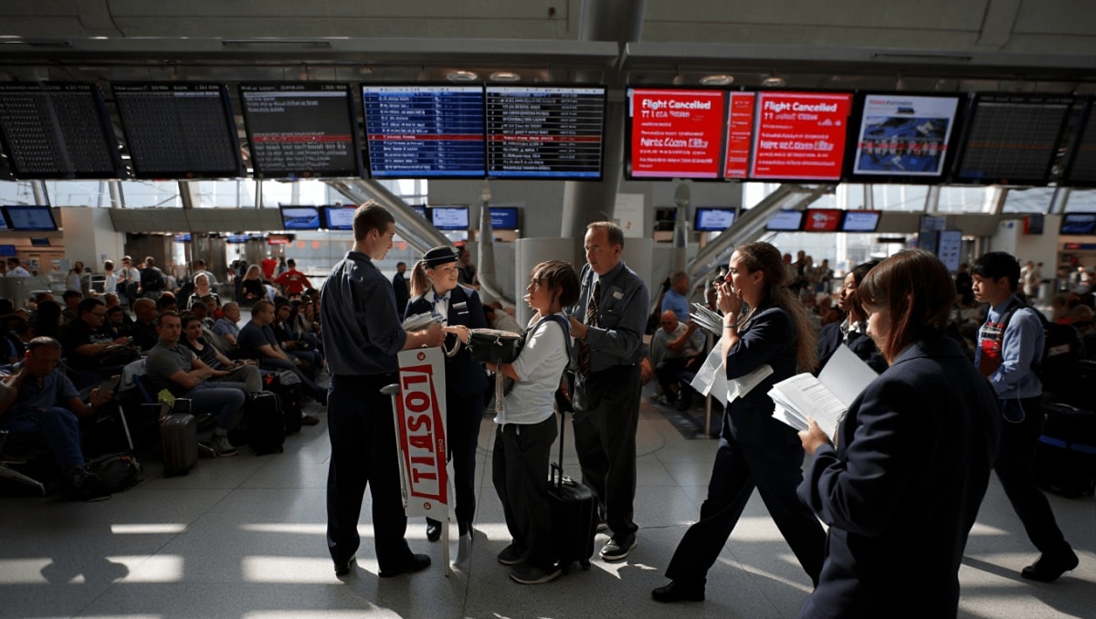 One of Canada’s largest airlines grounds flights as crews strike