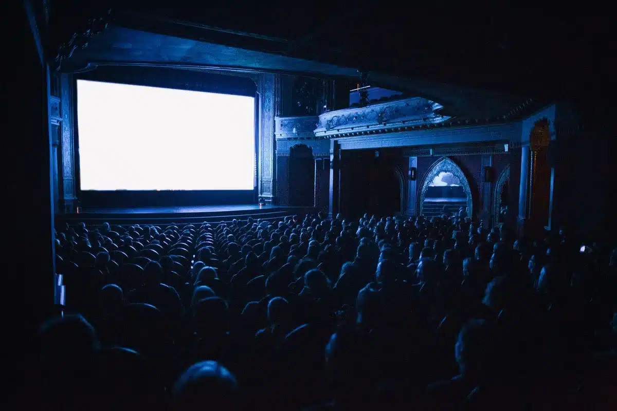 A vibrant awards ceremony stage setup with audience seating, representing Film Independent's Indie Spirit Awards showcas