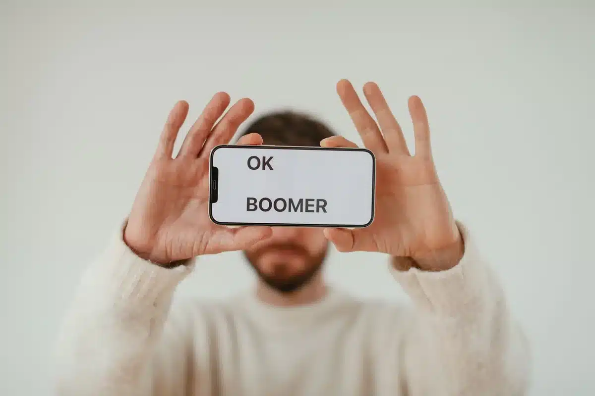 Smartphone displaying viral memes and social media posts with satirical commentary and altered images