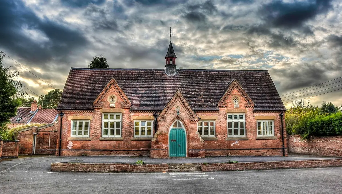Exterior view of a traditional British preparatory school building.