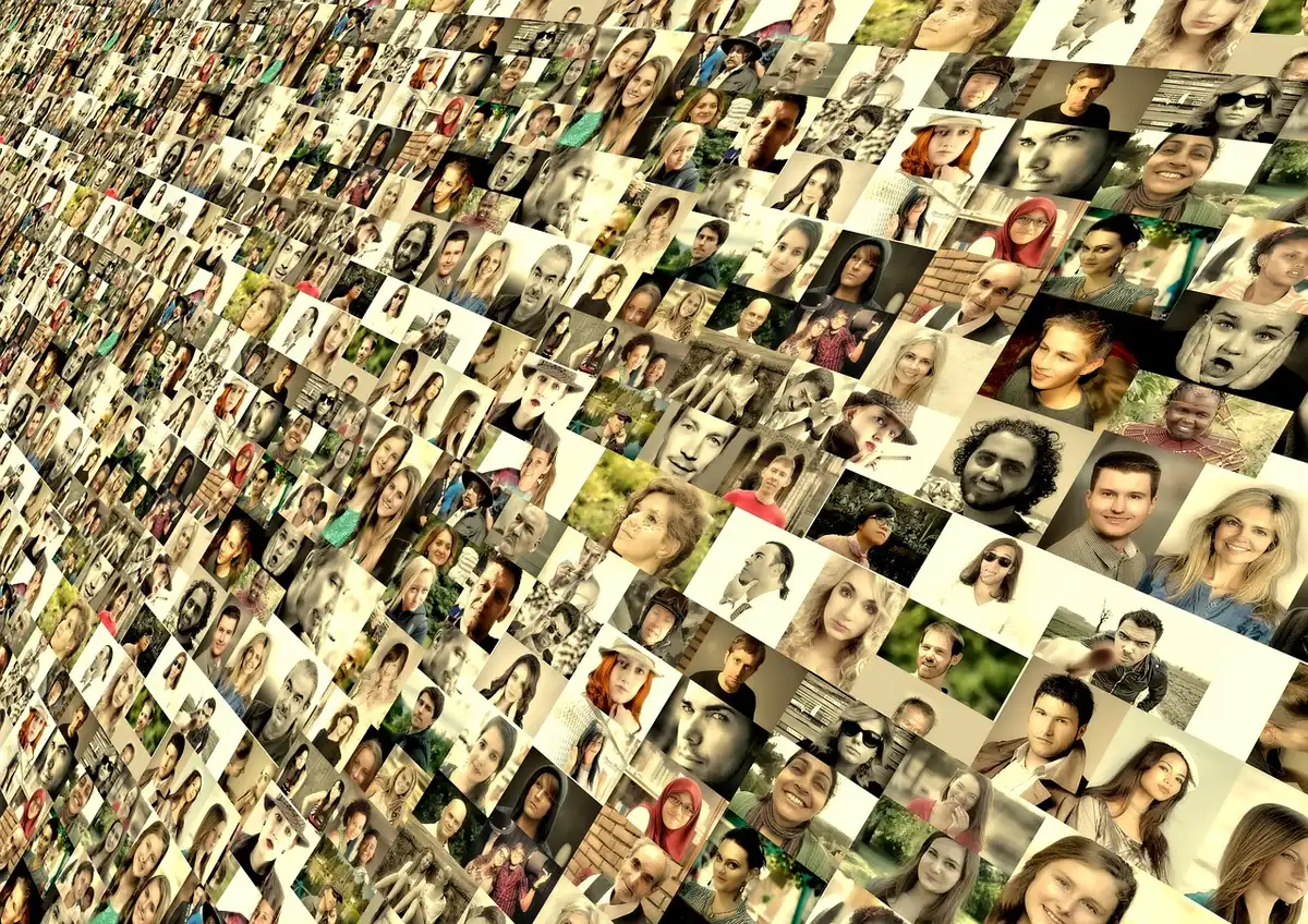 Collage of family photos representing a blended family timeline