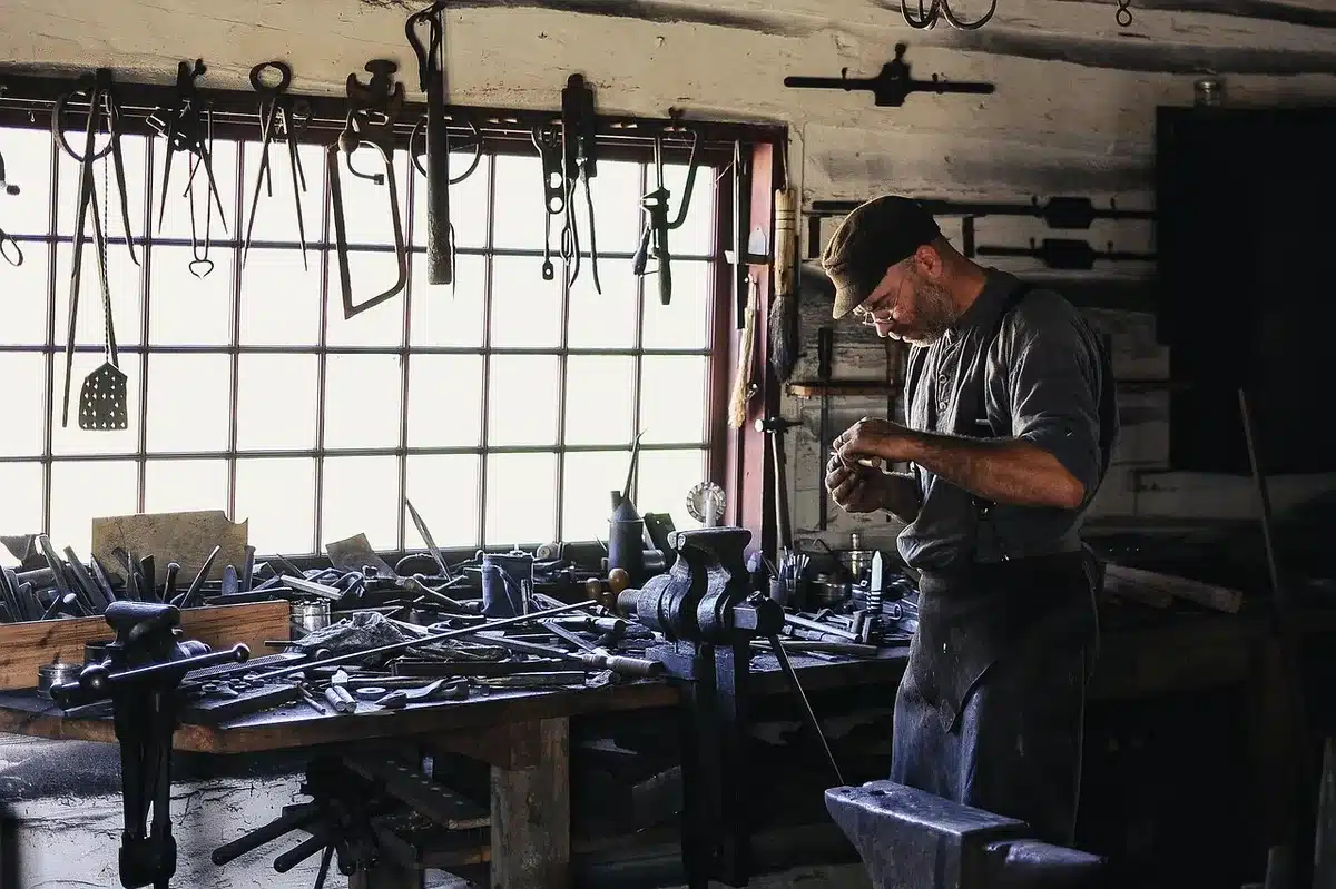 Old junkyard tools juxtaposed with a vintage Hollywood marquee