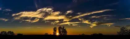 Silhouette of a quarterback practicing drops and throws on a field at golden hour