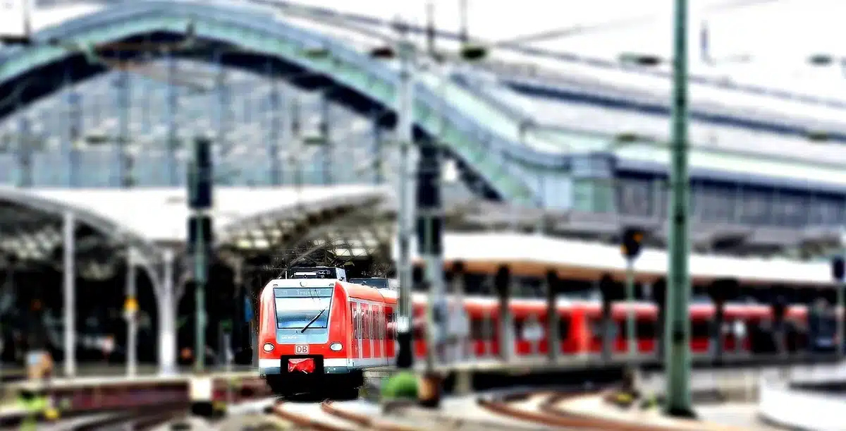 High-speed train at Lille station linking to Brussels and London